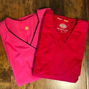 Bundle of two scrub tops.